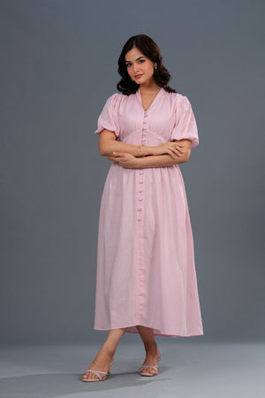 Button Down Tiered Maxi Dress