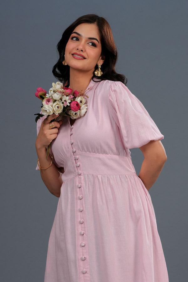 Button Down Tiered Maxi Dress