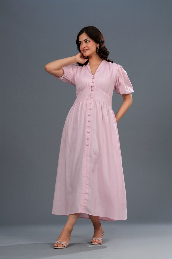 Button Down Tiered Maxi Dress