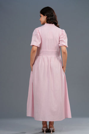 Button Down Tiered Maxi Dress