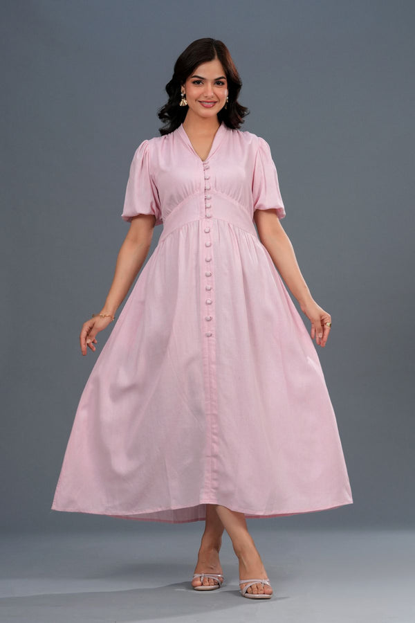 Button Down Tiered Maxi Dress