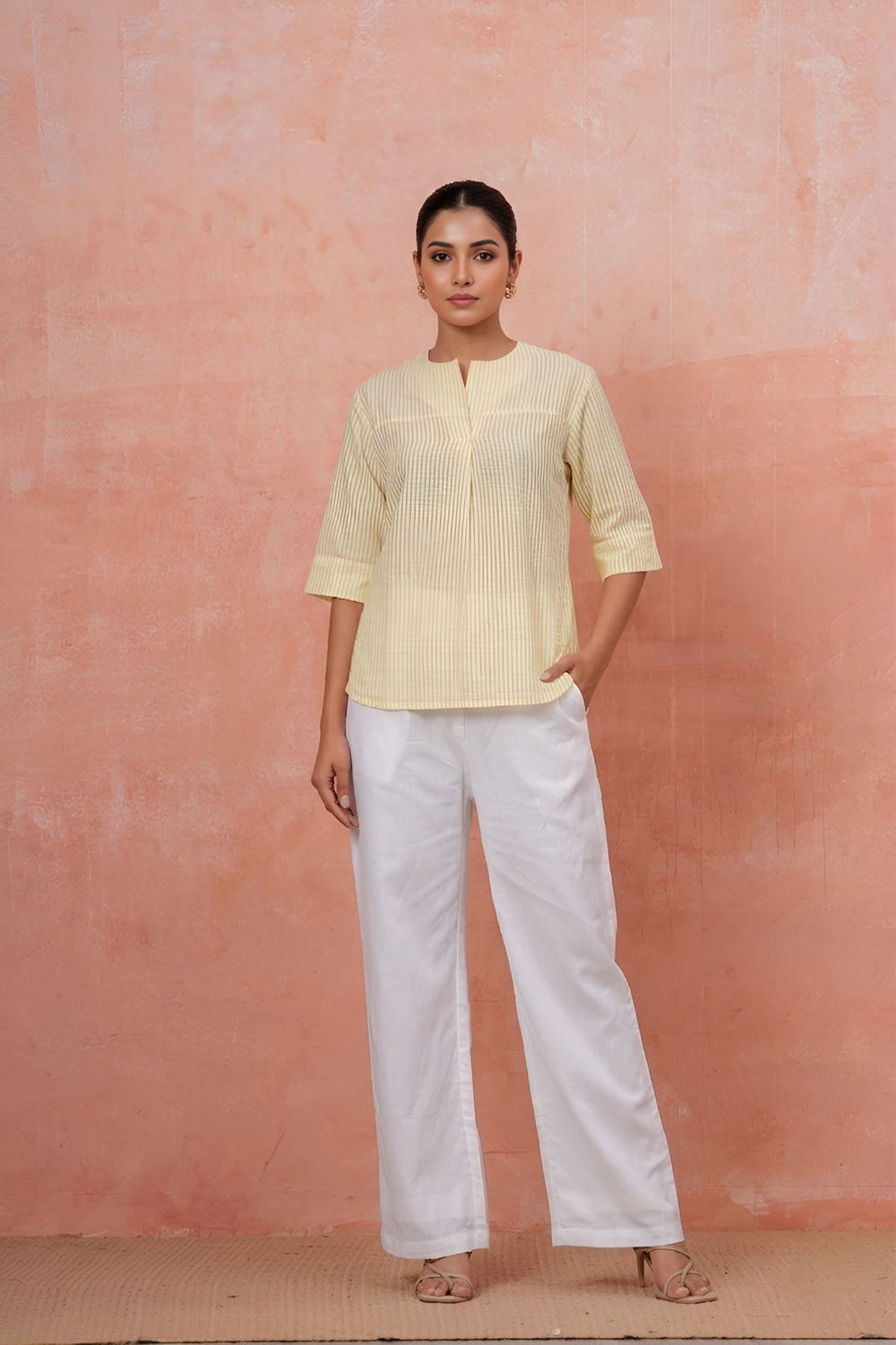 Citrine Seersucker Tunic Set