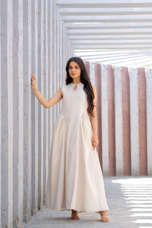 Drop Waist Keyhole Maxi Dress