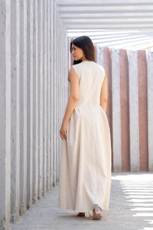 Drop Waist Keyhole Maxi Dress