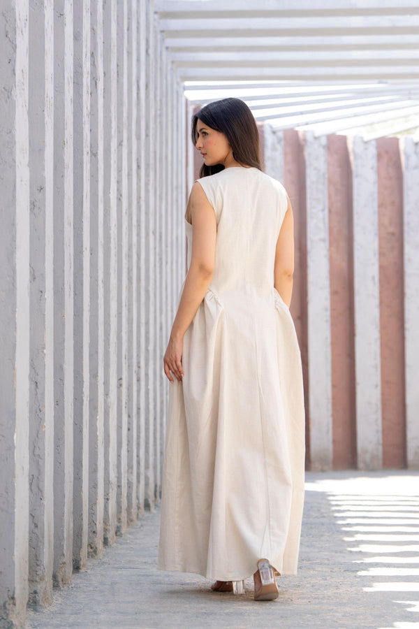 Drop Waist Keyhole Maxi Dress