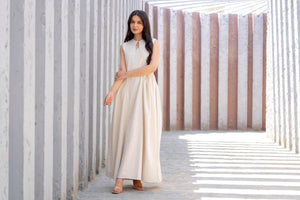 Drop Waist Keyhole Maxi Dress