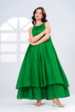 Green Halter Neck Dress
