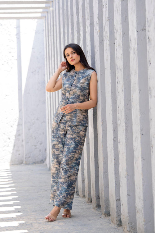 Storm Ikat Embroidered Co-ord Set