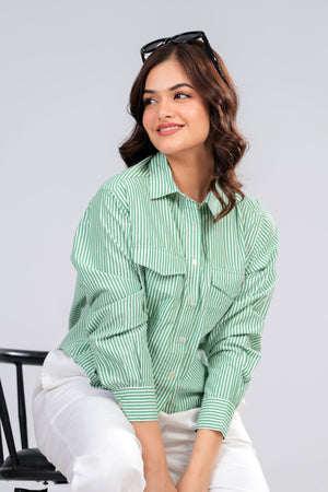 Mint Harbor Boxy Crop Shirt