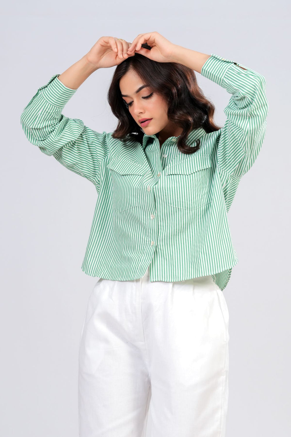 Mint Harbor Boxy Crop Shirt