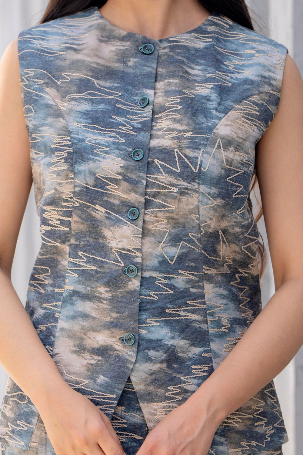 Storm Ikat Embroidered Co-ord Set