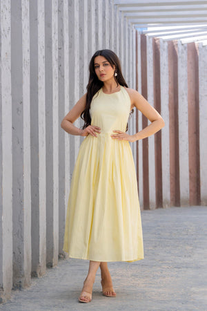 Yellow Halter Neck Dress