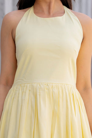 Yellow Halter Neck Dress