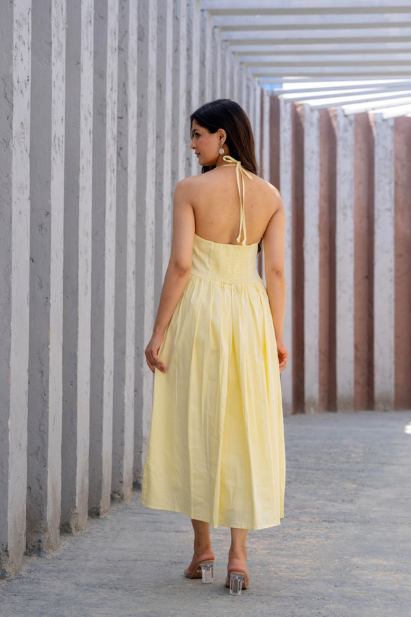 Yellow Halter Neck Dress